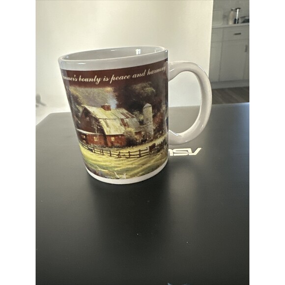 THOMAS KINKADE Hallmark COFFEE MUG Sunset At Riverbend Farm PAINTER OF LIGHT New - Picture 2 of 4